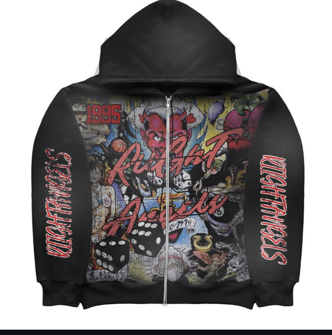 HEAVEN & HELL GRAPHIC ZIP HOODIE
